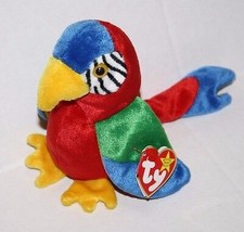 Ty Beanie Babies Jabber Parrot 6&quot; Soft Toy Beanbag Plush Stuffed Bird 19... - £8.55 GBP