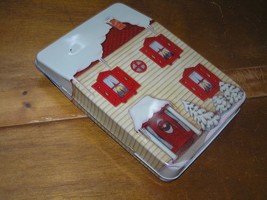 Hallmark 1992 Night Before Christmas Metal House Tin with 4 Miniature Christmas  - £8.30 GBP