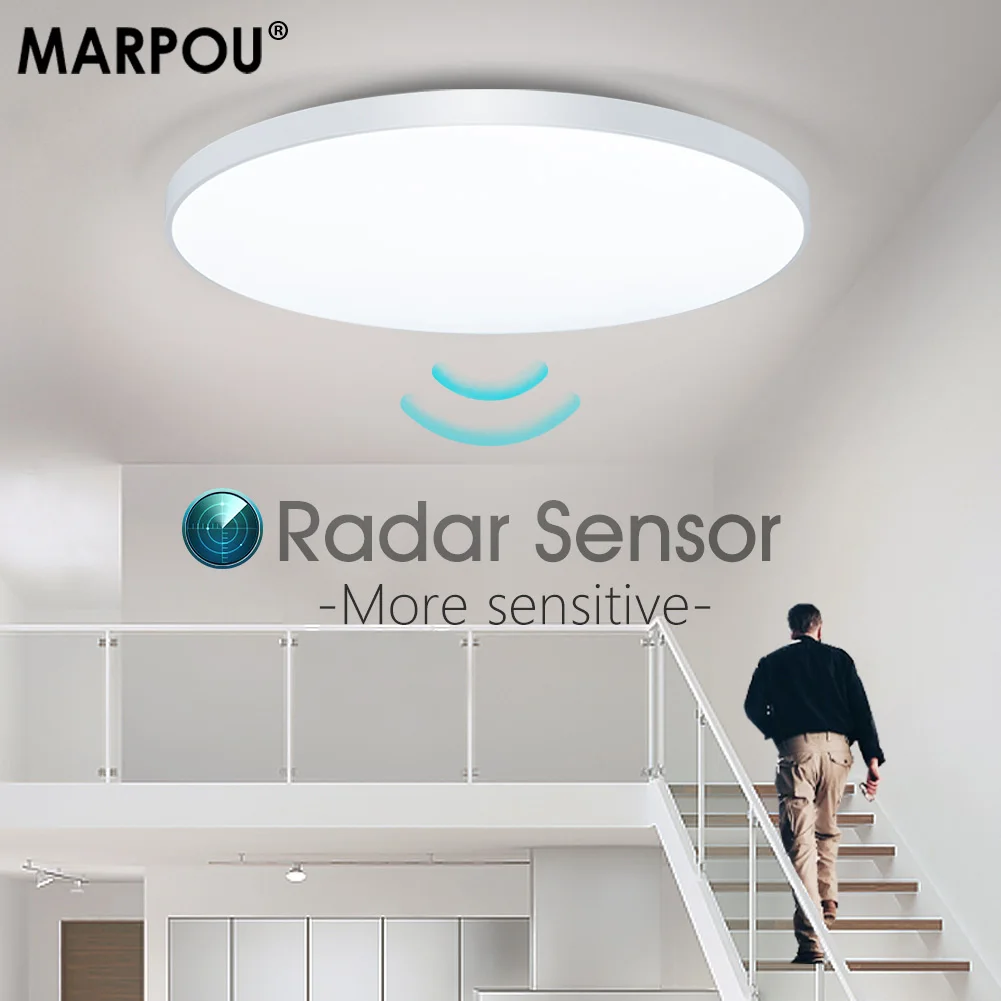 MARPOU Radar Sensor LED Ceiling Lights Auto Delay motion sensor light Smart Home - $16.62+