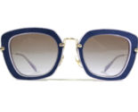 Miu Sunglasses SMU 07O OAN-6P1 Blue Gold Purple Felt Square Brown Lenses - £92.65 GBP