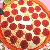 New Pizza Beach Blanket Picnic Towel Microfiber Circle Round Towel Pepperoni - £16.07 GBP