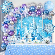 123Pcs Frozen Birthday Party Supplies Decor Frozen Balloon Garland Arch Kit With - £30.36 GBP