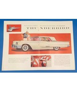 1958 Ford Thunderbird 2 Page PRINT AD 300 h.p. 352 Special V-8 Engine BX2 - $312.62 MXN