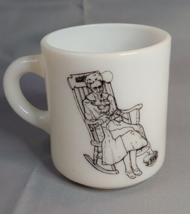 Vintage 1970s Grandmother Rocking Chair Milk Glass Mug Coffee Tea - £6.92 GBP