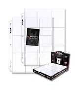 (10) Clear BCW Brand 9 Pocket Page 3 Ring Binder Sheets Trading Card Hol... - £4.20 GBP