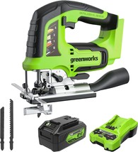 Greenworks 24V Brushless Jig Saw Kit, 4Ah USB (Power Bank) Battery and Charger - £124.53 GBP