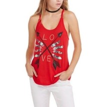 No Boundaries Juniors Graphic Braided Racerback Tank Top Red Size MEDIUM New - £9.27 GBP