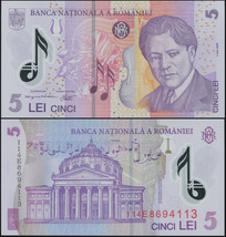 Romania 5 Lei. 2011 Polymer UNC. Banknote Cat# P.118e - £3.48 GBP