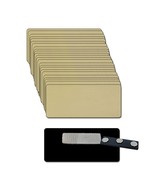 25 BLANK GOLD NAME BADGE KIT (U) 1 1/2 X 3 TAGS 1/8&quot; CORNERS MAGNETS LABELS - $73.71 CAD
