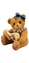 Cherished Teddies 303143 Good Luck Mini Figurine Bear Scroll 1997 Enesco... - $22.50