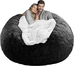 Lapeasy Giant Bean Bag Chair Cover (Cover Only, No Filler), Oversized Round Soft - £51.29 GBP