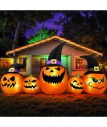 8FT Halloween Inflatable Pumpkins Outdoor Decorations,5 Pumpkins with Li... - $74.22 CAD