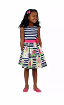 Jon Michelle Girls Holiday Dress, Navy White  - £10.78 GBP