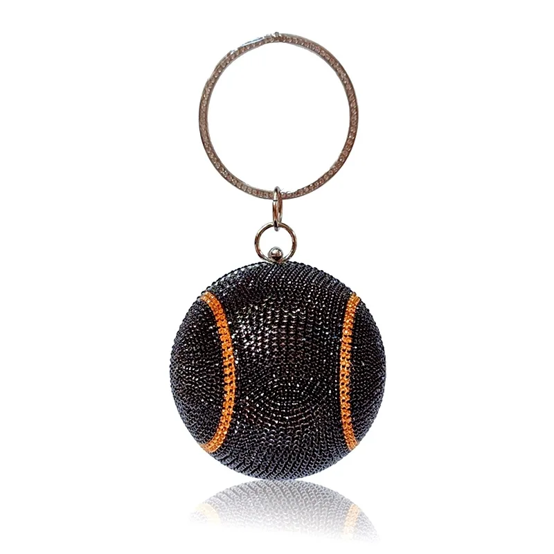 Evening Bag for Women Round Basketball Shaped Purse Crossbody Dazzling Clutch Ri - $96.53