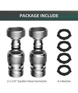 iFealClear 2 Pack Garden Hose Quick Connect Fittings, 3/4" Female Male GHT Solid - £17.22 GBP