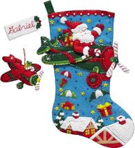 DIY Bucilla Airplane Santa Flying Christmas Delivery Felt Stocking Kit 8... - $32.95