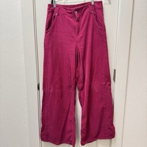 Free People The Harlow Mid Rise Wide Leg Pants Size 30 Corduroy Hot Pink - £74.90 GBP