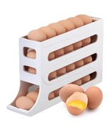 Automatic Scrolling Egg Rack Holder 4 Tiers, Auto Rolling Down Egg Holde... - $12.00