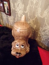 Vintage McCoy Thinking Hound Dog brown cookie jar #0272 - £19.78 GBP