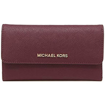 Michael Kors Jet Set Travel Large Trifold Wallet Merlot Leather 35S8GTVF7L FS - £63.30 GBP