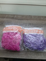 (2)  Easter Basket Grass Crinkled Paper , Purple &amp; Pink. New - $8.86