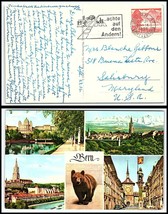 1956 Switzerland Postcard - Bern To Salisbury, Maryland Usa U2 - £2.36 GBP
