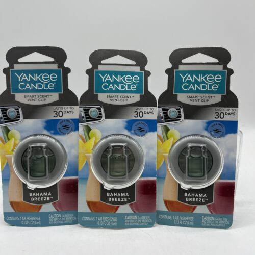(3) Yankee Candle Bahama Breeze Smart Vent Clip Car Air Freshener COMBIN... - $18.99