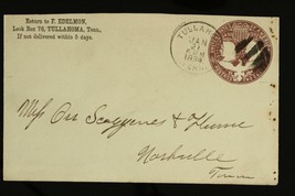 Vintage Paper Postal History Stationery 1894 TULLAHOMA TN Cancel U349 - $12.86