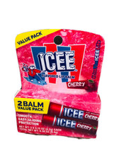 ICEE Cherry Flavored Lip Balm:2x0.15oz/4.2g ea- Smooth Easy-Gliding Protection-2 - £10.07 GBP