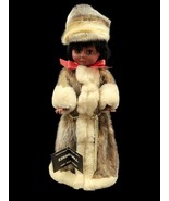 Eskimo DOLL &amp; Stand -Handmade  in Canada 17&quot; Inches Genuine Fur NEW - £107.96 GBP