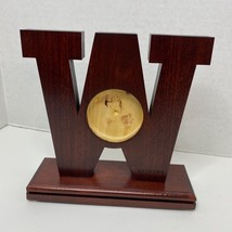 Wisconsin Badgers Wooden Desk Clock Logo Frame Picture Display NCAA Logo - £7.43 GBP
