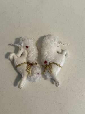 Unicorn Christmas Ornaments Holiday Tree Decor Animal Magical Felt Dried Flowers Item image 4