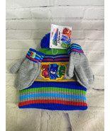Disney Junior PJ Masks Toddler Boys Knit Beanie Hat Cap and Mittens Set NEW - £11.98 GBP