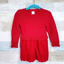 Cat &amp; Jack Ruffle Sweater Dress Red Holiday Christmas Toddler Girl 18M 1... - $9.89