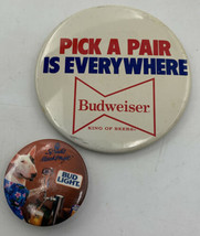 Vintage Budweiser Button Pinback Spuds MacKenzie Pick A Pair Bud Lot/2 20-2048AJ - £8.29 GBP
