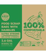 Keep The Ground Food Scrap Bags with Handles, Ultra Strong 2.6 Gal, 2 Bo... - $276.33 MXN