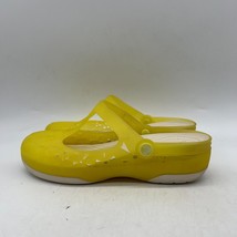 Crocs Carlie Cutout Womens Yellow White Comfort Slip On Clogs Size 8 - $39.59