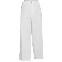 RALPH LAUREN White Stretch Cotton Twill Zip Pocket Skinny Crop Pants 22W - £47.17 GBP