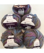 Berlini Jumbolina Yarn Wool Acrylic Lot Of 5 15 Purple Blue Gray - £24.18 GBP