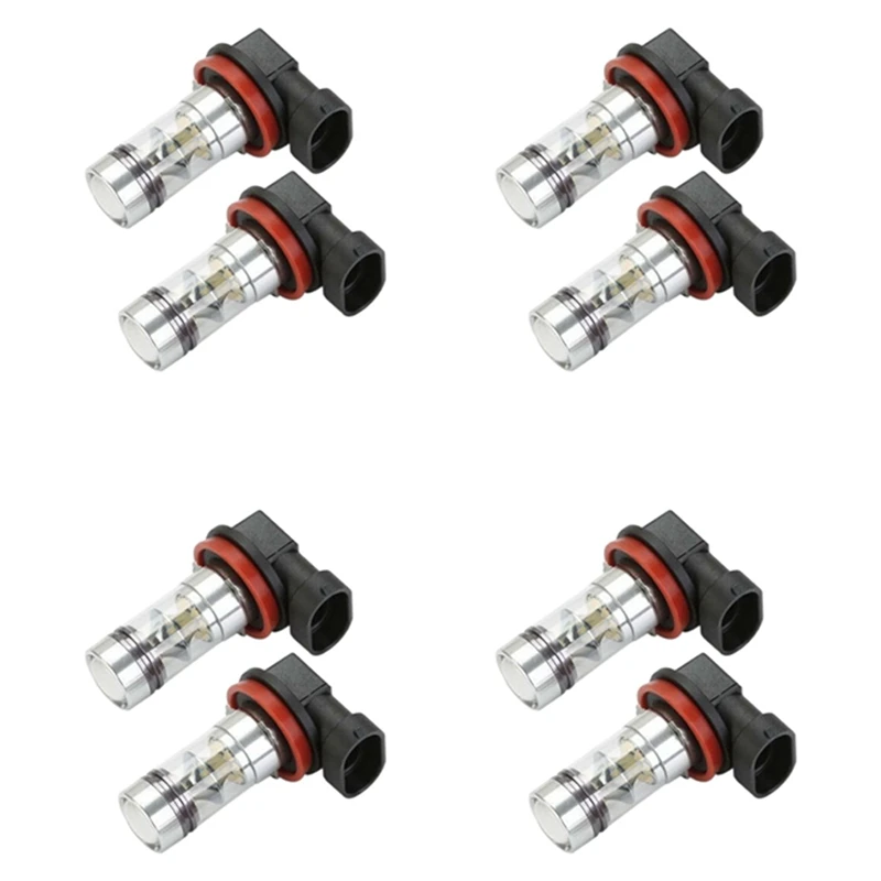 8X H8 H11 H16 6000K White 100W High Power LED Fog Light Driving Bulb DRL - £26.30 GBP