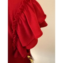 CeCe Red Ruffle Sleeve Blouse – Size Medium - $541.10 MXN