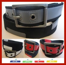 NEW MEN&#39;S WOMEN&#39;S CASUAL DRESS JEANS CANVAS LEATHER BELT 1 1/2&quot; WIDE M L XL - £5.55 GBP