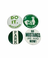 Mustangs 1&quot; Set of 4 Pinback Buttons Green/White - $13.10 CAD