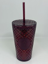 NEW Starbucks 2023 Holiday Edition Ruby Red Textured Tumbler With Straw 16 Oz - $21.20