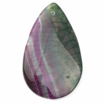 Dragonfly Vein Wing Teardrop Agate Pendant Stone Translucent Purple Banded Green - $12.00