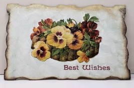 Best Wishes Die Cut Flowers Scalloped Edges Postcard A8 - £3.87 GBP