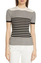 ATM Knit Top Striped Short Sleeve Silk Cashmere Light Sweater SZ L NWT $295 - £78.07 GBP