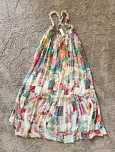 NEW Anthropologie Chiffon Shift Midi Dress Floral Sleeveless Beach Size ... - $97.02