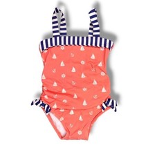 Janie and Jack Swimsuit One Piece Girls Size 18/24M  18-24 months Nautical Pink  - £12.79 GBP