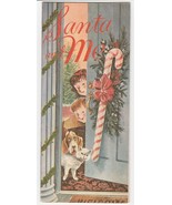 Vintage Christmas Card Santa and Me Basset Hound Cat Children Photo 1958 - $14.84